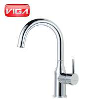 Simple Design  Chrome Bathroom Stainless Steel Tube Basin Faucet