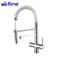 CU59 chrome Three way faucet for  coin operated water purifier 5 stages