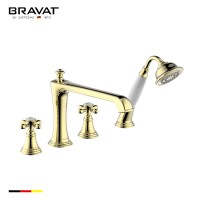 Widespread Gooseneck Brass Basin Faucet 3 Holes Lavatory Sink Mixer Tap Deck Mount Dual Handles F551199BAF